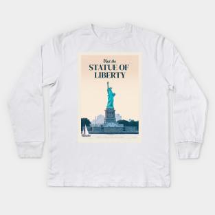 Visit the Statue of Liberty Kids Long Sleeve T-Shirt